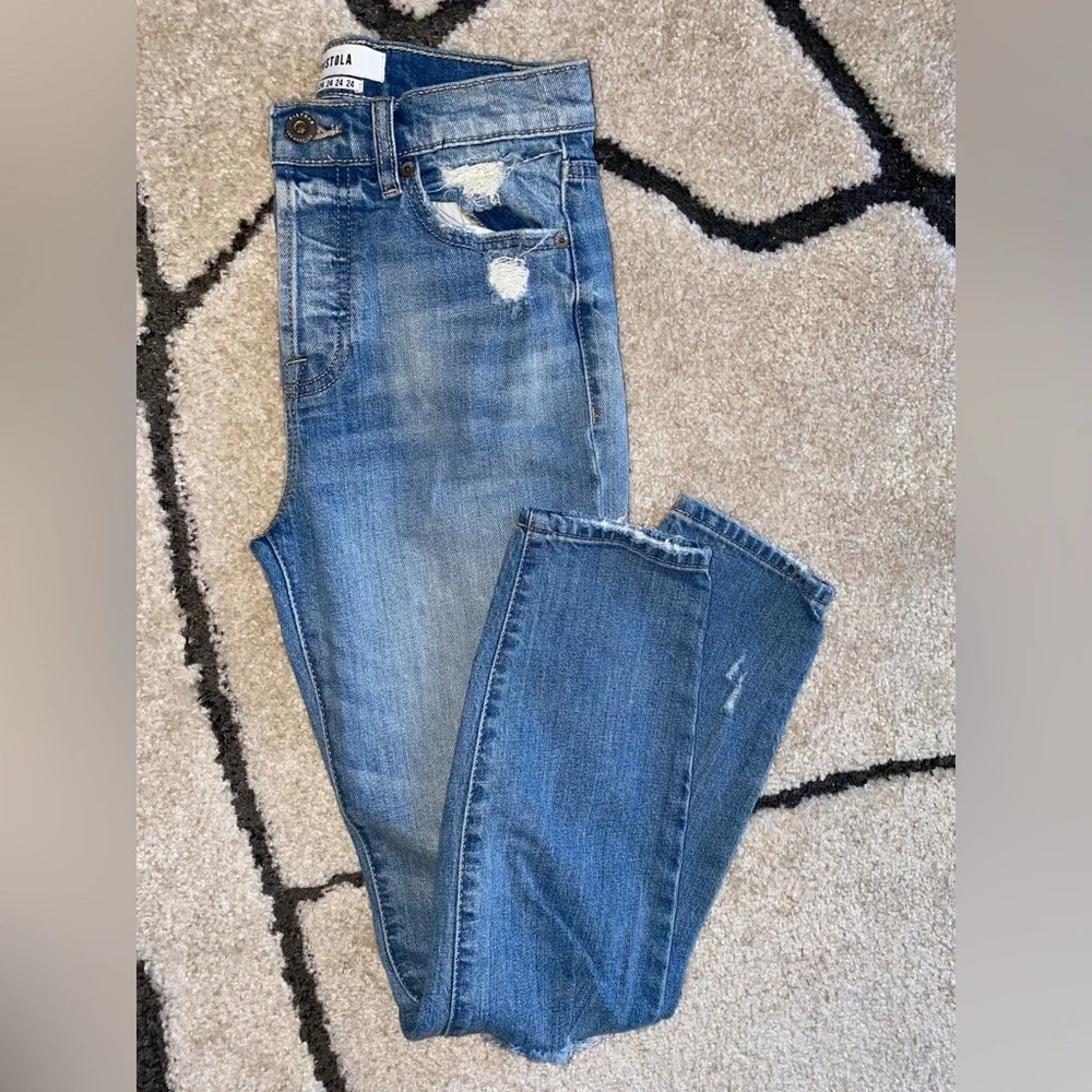 Pistola Presley Destroyed High Waist Relaxed Jeans - Picture 5 of 11